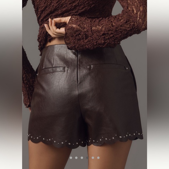 Anthropologie Studded Faux
Leather Shorts, Size 10 UK 14 - Picture 4 of 11